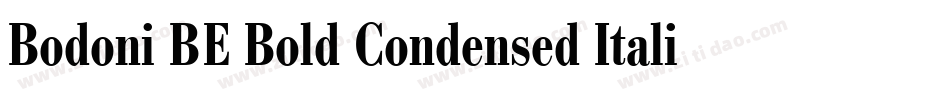 Bodoni BE Bold Condensed Italic字体转换